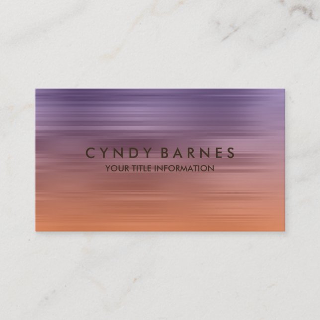 Carte de visite de bande violet et orange (Devant)