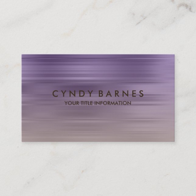 Carte de visite de bande violet et taupe (Devant)