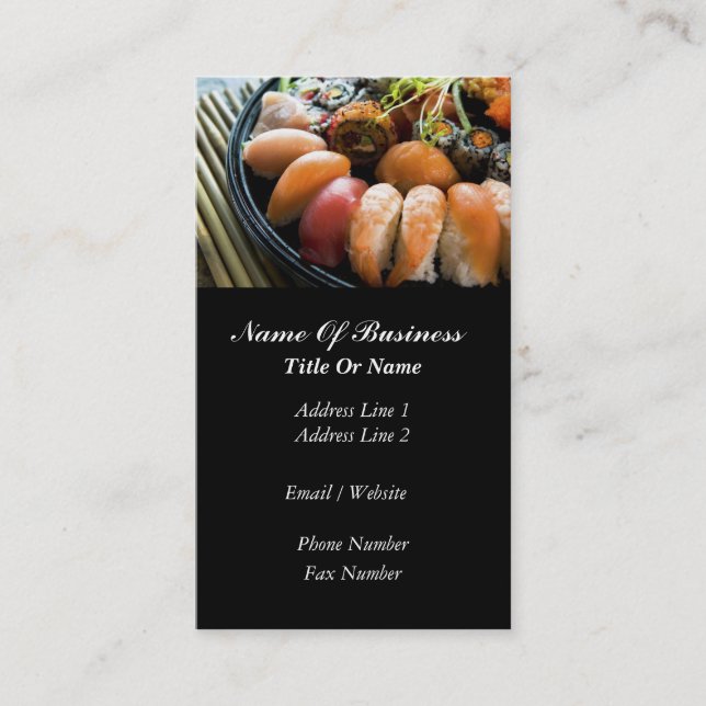Carte de visite de bar à sushis (Devant)