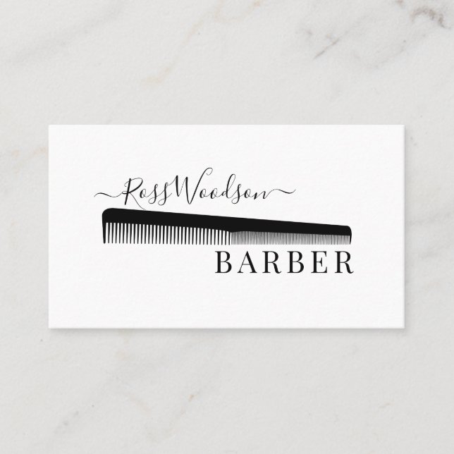 Carte de visite de barber moderne (Devant)