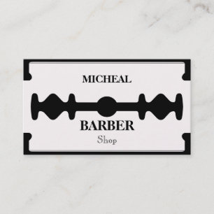 Carte de visite de barbier de lame simple en Razor