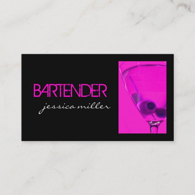 Carte de visite de barman (Devant)