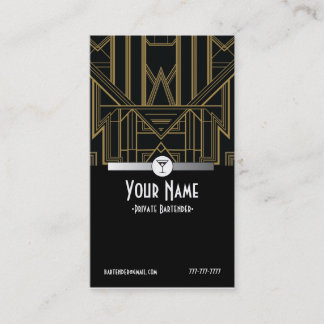 carte de visite de barman de Gatsby des années