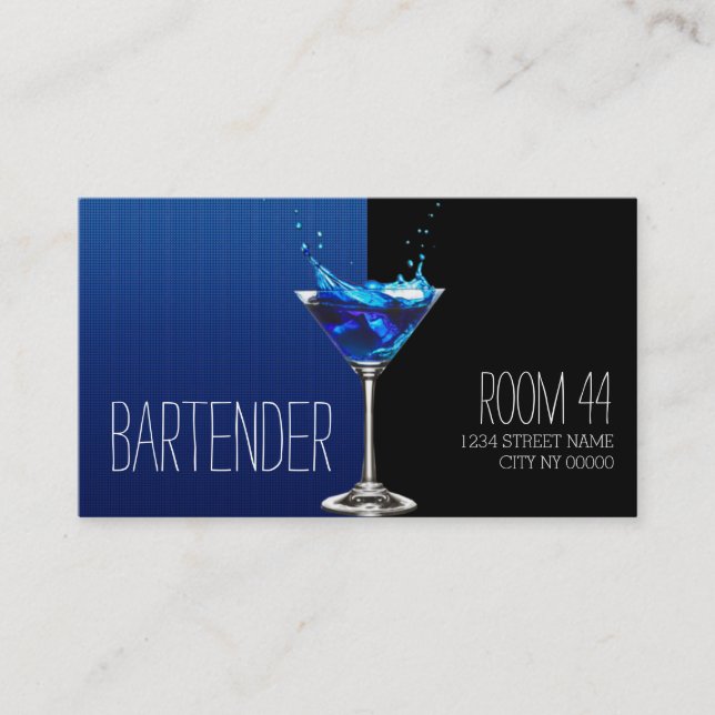 Carte de visite de barman professionnel (Devant)
