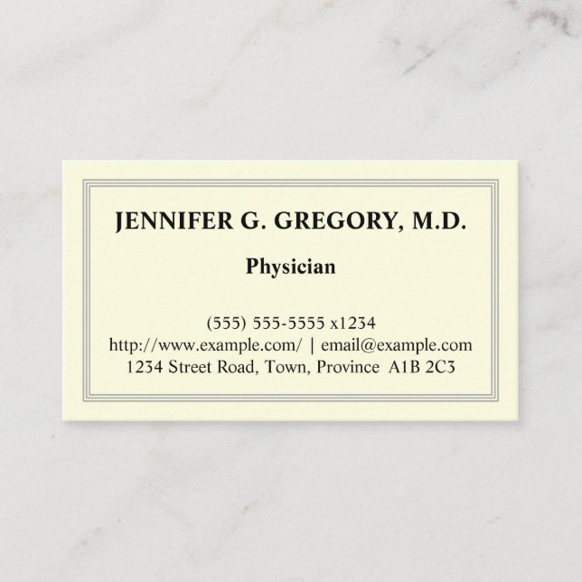 Carte de visite de base de médecin (Devant)