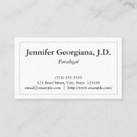 Carte de visite de base de paralégal