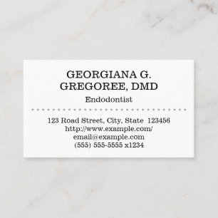Carte de visite de base et discret d'Endodontist