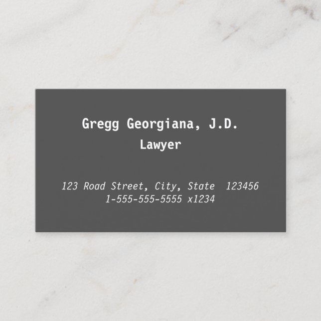 Carte de visite de base minimal (Devant)