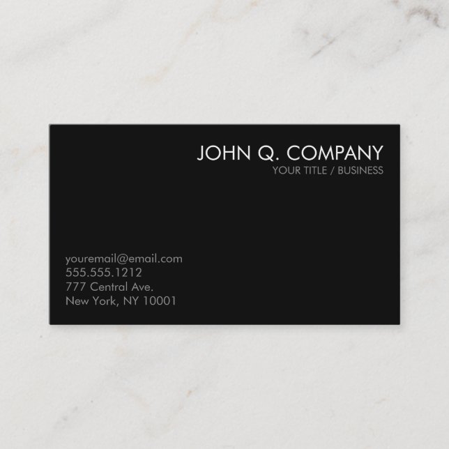 Carte de visite de base minimal noir de blanc gris (Devant)