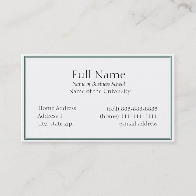 Carte de visite de base pour Students or Company (Devant)