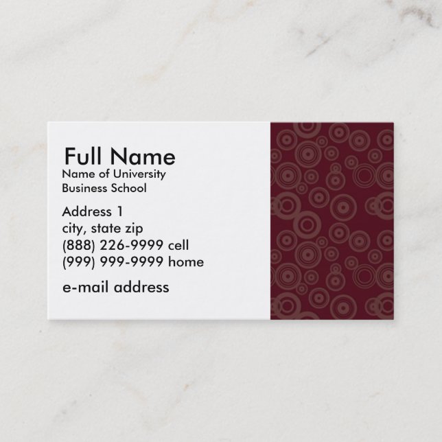 Carte de visite de base pour Students or Company (Devant)