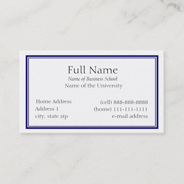 Carte de visite de base pour Students or Company (Devant)