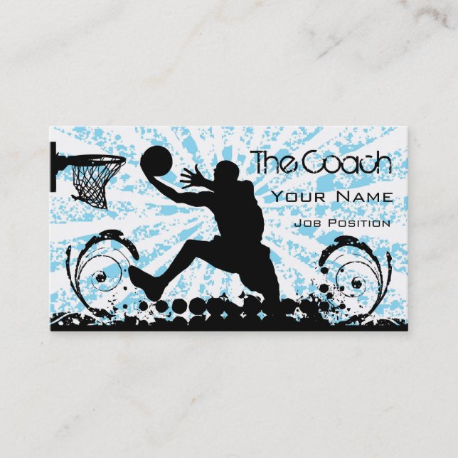 Carte de visite de basket-ball entraîneur (Devant)