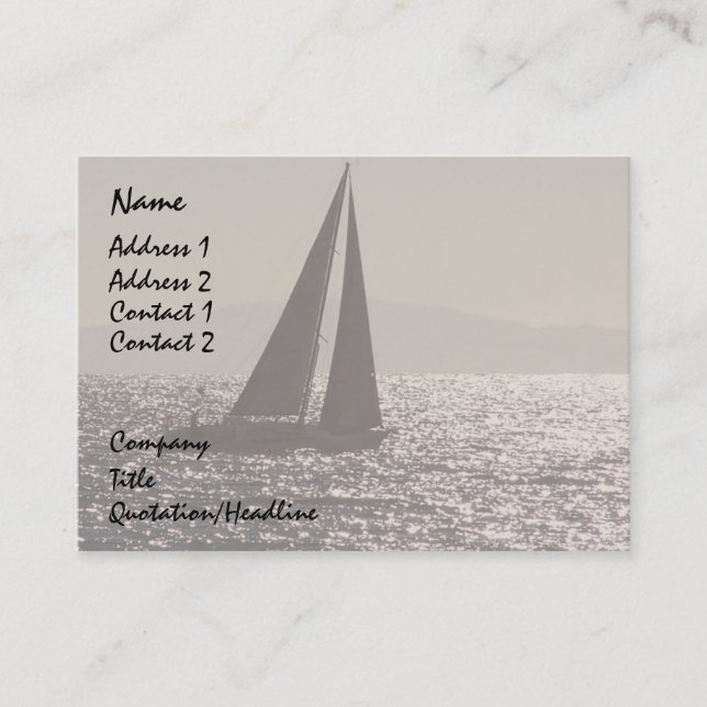 Carte de visite de bateaux à voile (Devant)