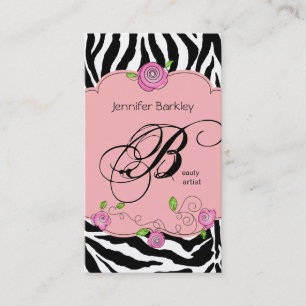 Carte de visite de beauté Zebra Rose Salon Baby P