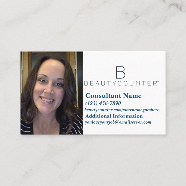Carte de visite de Beautycounter avec le fait (Devant)