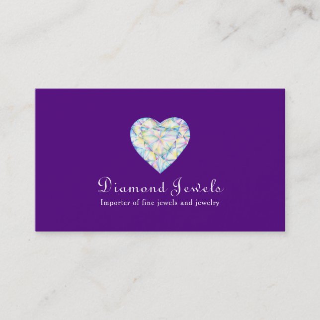 Carte de visite de bijoux de bijou de coeur de (Devant)