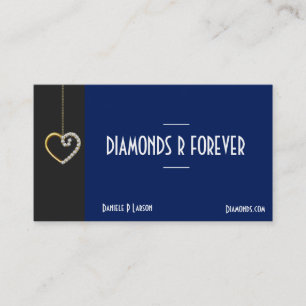 Carte de visite de bijoux Gold et Diamond Heart