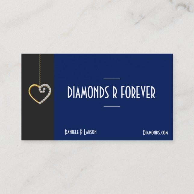 Carte de visite de bijoux Gold et Diamond Heart (Devant)