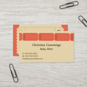 Carte de visite de billets