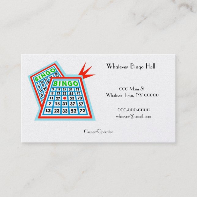 Carte de visite de bingo-test (Devant)