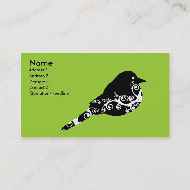 carte de visite de birdie (Devant)
