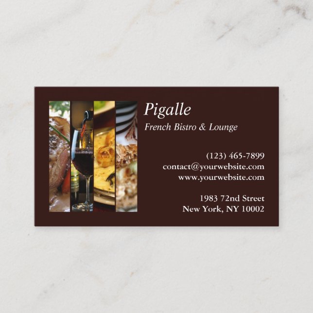 Carte de visite de bistrot français (Devant)