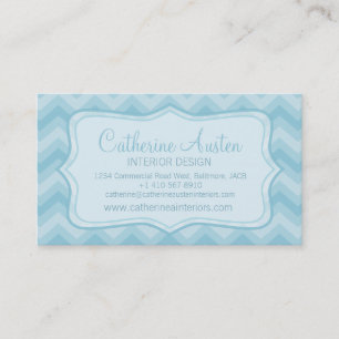 Carte de visite de bleu de zigzag de chevron de