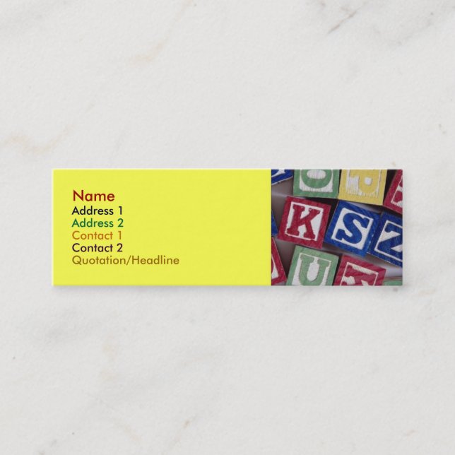 Carte de visite de blocs de construction (Devant)