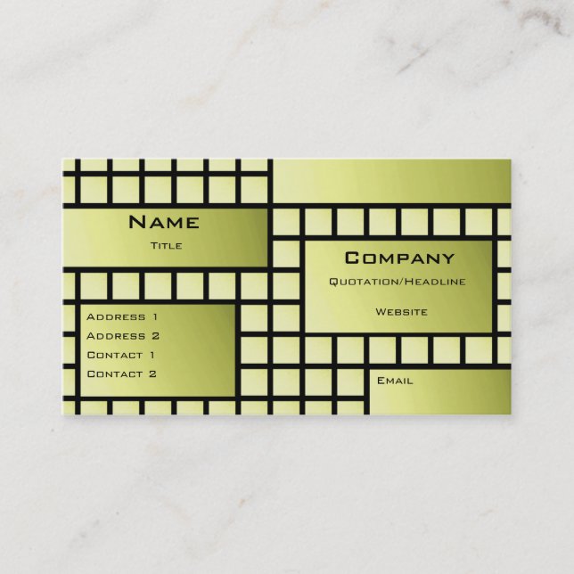 Carte de visite de blocs funky, vert olive (Devant)