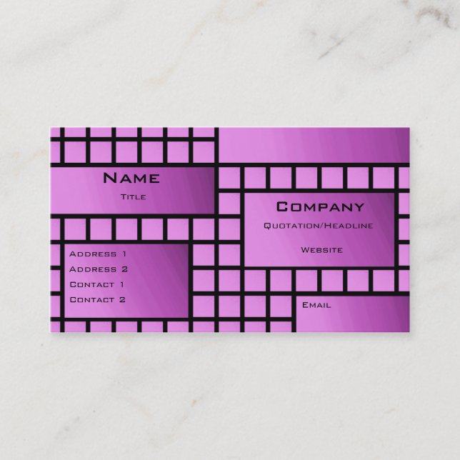 Carte de visite de blocs funky, violet (Devant)