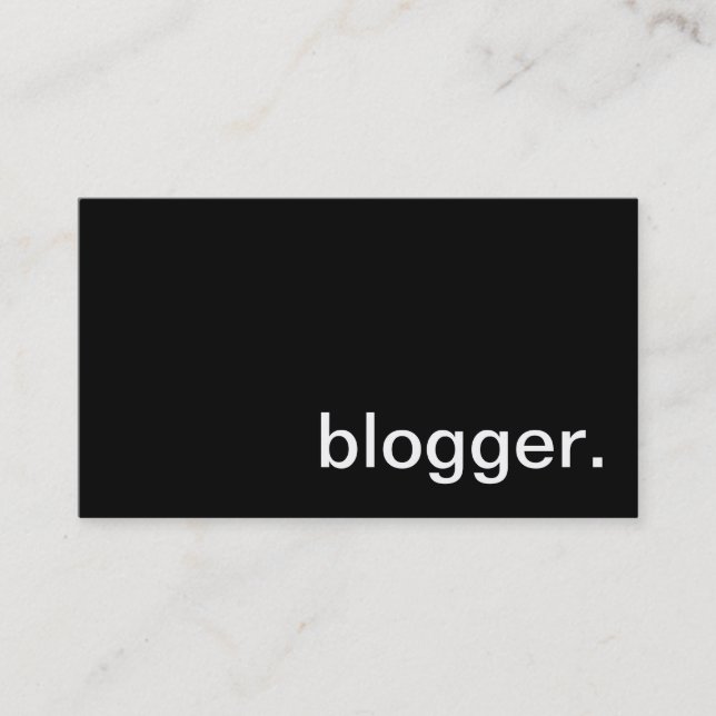 Carte de visite de Blogger (Devant)