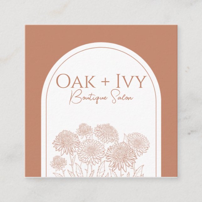 carte de visite de boho orange brûlé (Devant)