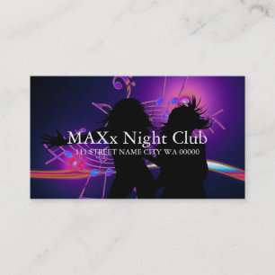 Carte de visite de boite de nuit cool de bar de da