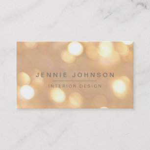 Carte de visite de Bokeh d'étincelle d'or