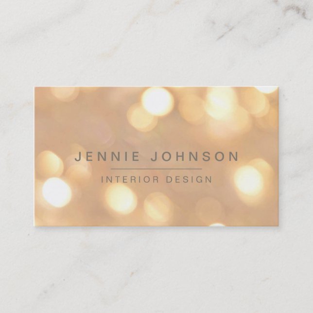 Carte de visite de Bokeh d'étincelle d'or (Devant)