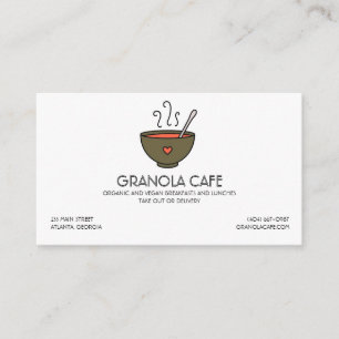 Carte de visite de bol de café ou de soupe à