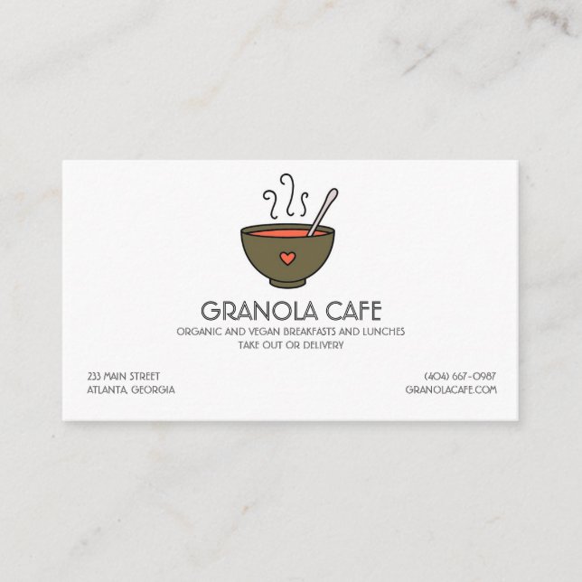 Carte de visite de bol de café ou de soupe à (Devant)