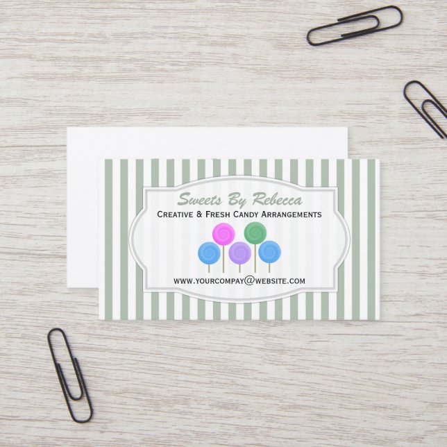 Carte de visite de bonbons (Devant/Arrière en situation)