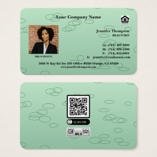 Carte de visite de bord rond de verdure botanique