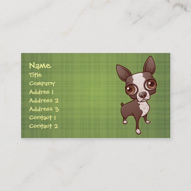 Carte de visite de Boston Terrier (Devant)