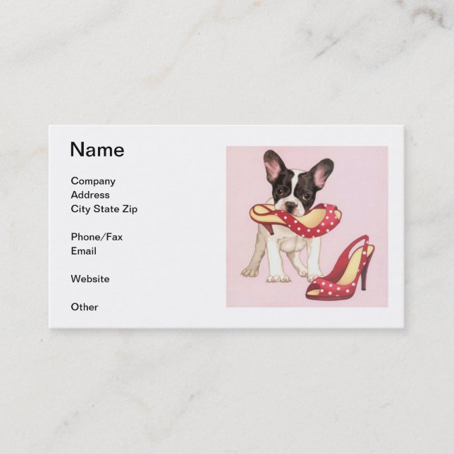 Carte de visite de Boston Terrier (Devant)