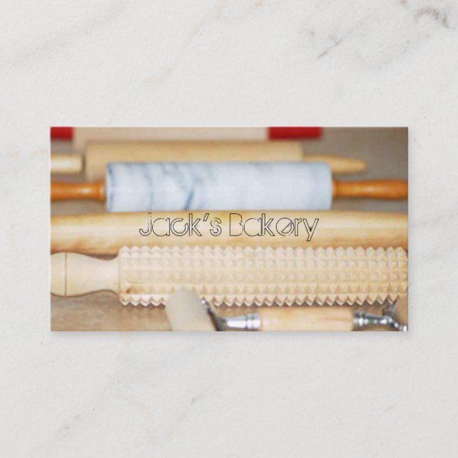 Carte de visite de boulangerie à broches à rouleau (Devant)