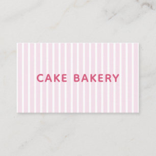 Carte de visite de boulangerie à rayures roses sim