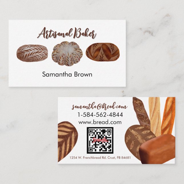 Carte de visite de boulangerie artisanale (Devant / Derrière)