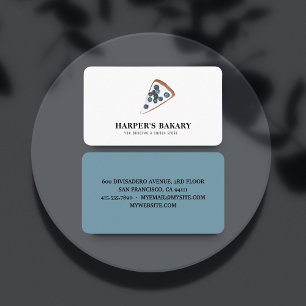 Carte de visite de boulangerie bleu moderne Logo