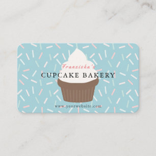 Carte de visite de boulangerie Blue Sprinkings Cup