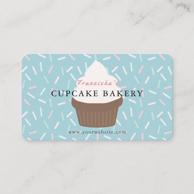 Carte de visite de boulangerie Blue Sprinkings Cup (Devant)