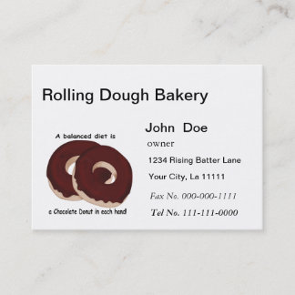 Carte de visite de boulangerie de beignet de