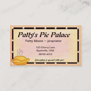 Carte de visite de boulangerie de ~ de tarte